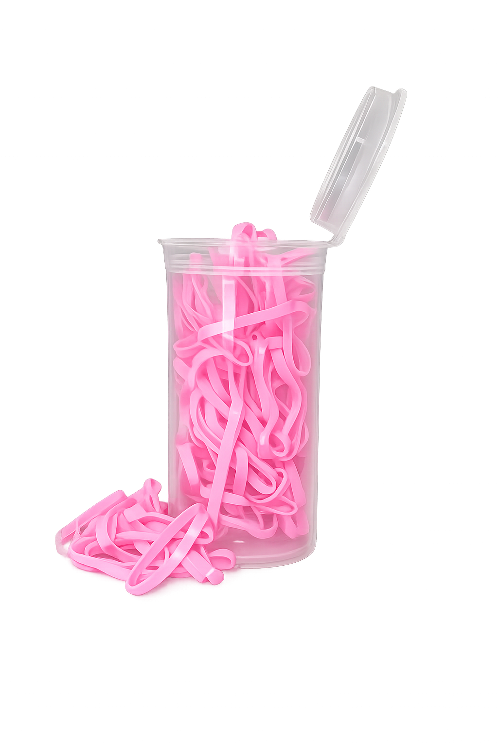 Pink Hair Elastics | 100 Count Pop-Top Tube